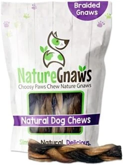 Nature Gnaws Braided Twists For Dogs - Premium Natural Beef Dog Chew Treats - Combo Of Bully Sticks And Beef Gullet - Long Lasting Training Reward -Zoomie Shop 41iuEX54eOL. AC