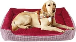 Dog Beds For Large Dogs Winter Warm Kennel Plush Beds S- L Plaid Mat Cat Sleeping Bed For Dog (Small,Grey) -Zoomie Shop 41jAOxUdHdL. AC 1