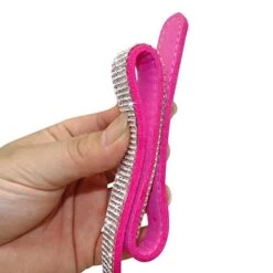 Kuntrona Adjustable Suede Leather Puppy Dog Collar Leash Set Soft Rhinestone Small Medium Dogs Cats Collars Walking Leashes Pink XS S M Rose XS -Zoomie Shop 41jL3jx3JGL