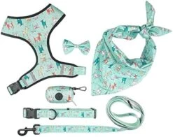 BELWAD Adjustable Dog Harness Breathable Mesh Vest Training Belt Suit Soft Handle Outdoor Breathable Traction Printing Set Of Six,Blue,M -Zoomie Shop 41k4JIj1REL. AC