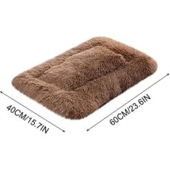 Muangan Ultra Soft Pet Bed Winter Warm Dog Bed Fluffy Plush Dog Cat Crate Beds Washable Kennel Cushions For Small Medium Large Dogs Cats Non Slip Pet Supplies Dog Harness (Brown, One Size) -Zoomie Shop 41k5uBnhPtL