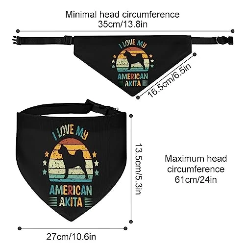 GENERIC American-Akita Pattern Pet Bandana Collar - Scarf Collar - Art Dog Bandana Minimal Head Cicumference 2 GENERIC American-Akita Pattern Pet Bandana Collar - Scarf Collar - Art Dog Bandana Minimal Head Cicumference - Image 2