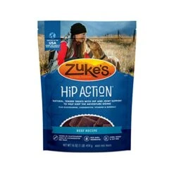 Zuke's Hip Action Hip & Joint Natural Dog Treats Crafted In The USA, Beef, 1 Pounds