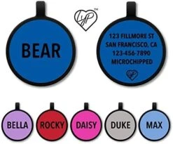 LYP Soundless Pet Tag - Deep Engraved Silicone – Double Sided And Engraving Will Last - Many Design Choices Of Pet ID Tags, Dog Tags, Cat Tags (Red, Circle) -Zoomie Shop 41mAF7AVLML. AC
