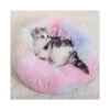 YangYan Super Soft Dog Bed Round Washable Long Plush Dog Kennel Cat House Velvet Mats Sofa For Dog Chihuahua Dog Basket Pet Bed (Color : Rainbow, Size : 70cm)
