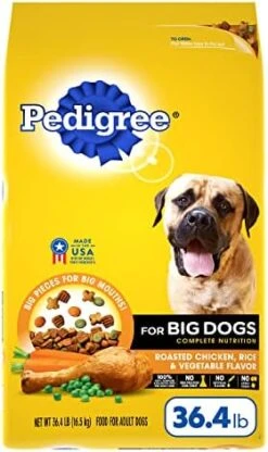 Pedigree For Big Dogs Adult Complete Nutrition Large Breed Dry Dog Food Roasted Chicken, Rice & Vegetable Flavor Dog Kibble, 16 Lb. Bag -Zoomie Shop 41movQrAuL. AC