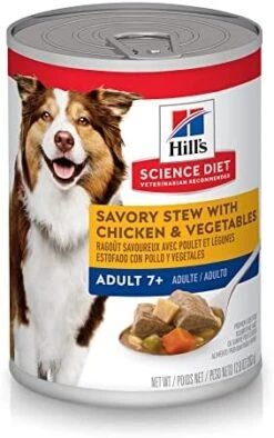 Hill's Science Diet Senior 7+ Canned Dog Food, Savory Stew With Beef & Vegetables, 12.8 Oz. Cans, 12-Pack -Zoomie Shop 41nLyUUhhL. AC