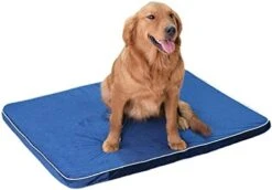 SHRADS Canvas Pet Dog Bed Mat Thin Washable Dog Crate Mattress Non Slip Memory Foam Orthopedic Dog Bed (X-Large,Blue) -Zoomie Shop 41nMy a 52L. AC 1
