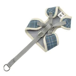 DOILNXH Nylon Cat Dog Harness And Leash Set Breathable Plaid Pet Mesh Harnesses Breathable Puppy Kitten Vest For Small Medium Dogs Blue M -Zoomie Shop 41nOAWTUyZL