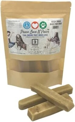 Peace Love N Paws Himalayan Yak Cheese Dog Chews - For Small Dogs - All Natural |High Protein | Long Lasting | Vegetarian Dog Bones (Small 10 Sticks (<20 Lbs Dogs)) -Zoomie Shop 41osZjtws S. AC