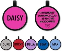 LYP Soundless Pet Tag - Deep Engraved Silicone – Double Sided And Engraving Will Last - Many Design Choices Of Pet ID Tags, Dog Tags, Cat Tags (Red, Circle) -Zoomie Shop 41p6OaipcPL. AC