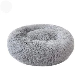 YangYan Super Soft Dog Bed Round Washable Long Plush Dog Kennel Cat House Velvet Mats Sofa For Dog Chihuahua Dog Basket Pet Bed (Color : Silver, Size : 40cm) -Zoomie Shop 41pjO8ysrL. AC
