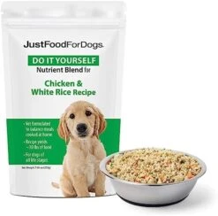 JustFoodForDogs DIY Human Quality Dog Food, Nutrient Blend Base Mix For Dogs - Chicken And White Rice Recipe (7.93oz) -Packaging May Vary -Zoomie Shop 41poiqWqbFL. AC