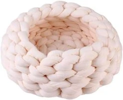 SENERY Soft Pet Bed Round Kennels Handmade Knitting Coarse Wool Dog House Warm Plush Cozy Cat Nest Mat Pad 40CM -Zoomie Shop 41q nRK2oQL. AC