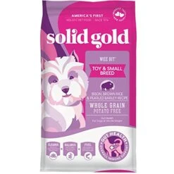 Solid Gold Small Breed Dog Food - Wee Bit Whole Grain Made With Real Bison, Brown Rice, And Pearled Barley - High Fiber, Probiotic, Natural Dry Dog Food For Small Dogs With Sensitive Stomachs
