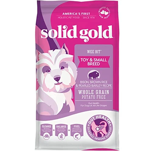 Solid Gold Small Breed Dog Food - Wee Bit Whole Grain Made With Real Bison, Brown Rice, And Pearled Barley - High Fiber, Probiotic, Natural Dry Dog Food For Small Dogs With Sensitive Stomachs 1 Solid Gold Small Breed Dog Food - Wee Bit Whole Grain Made With Real Bison, Brown Rice, And Pearled Barley - High Fiber, Probiotic, Natural Dry Dog Food For Small Dogs With Sensitive Stomachs