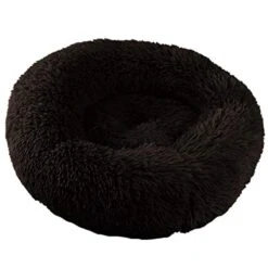 Kennel Mat,Koolee Dog Round Cat Winter Warm Sleeping Bag Long Plush Soft Pet Bed Calming Bed(L,Brown)
