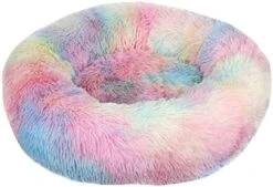 UNOVAP Pet Mat Donut Furry Pet Bed Round Mat Small Medium-Sized Animals Sleep With The Mat (Color : Apricot, Size : S 40CM) -Zoomie Shop 41rKL4XNfIL. AC