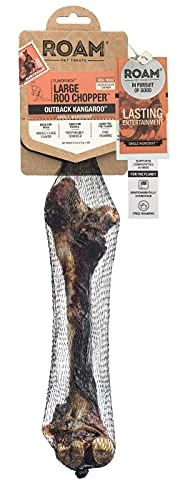 Roam Pet Treats Large Roo Chopper – Outback Kangaroo Femur Bone Dog Chew, Single Ingredient, All Natural, Grain-Free, & Gluten-Free