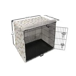 Ambesonne Dessert Dog Crate Cover, Food Elements Various Cakes Slices And Cupcakes Vintage Pastry Doodle, Easy To Use Pet Kennel Cover For Small Dogs Puppies Kittens, 18 Inch, Off White Multicolor -Zoomie Shop 41sh7RWhr6L