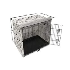 Lunarable Food Dog Crate Cover, Monochrome Traditional Cuisine Noodle Dish In Bowl With Chopsticks, Easy To Use Pet Kennel Cover For Small Dogs Puppies Kittens, 22 Inch, Charcoal Grey And White -Zoomie Shop 41shfsBIkQL