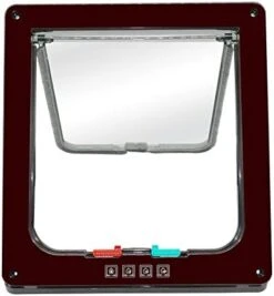 4 Ways Lockable Dog Cat Kitten Door Security Flap Door Small Animal Puppy Kitten Gate Pet Supplies Brown White -Zoomie Shop 41t0xA52bpL. AC 2