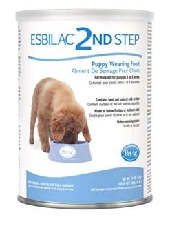 PetAg Esbilac 2nd Step Puppy Weaning Food - With Natural Milk Protein, Vitamins, And Minerals For 4-8 Week-Old Puppies - 14 Oz Powdered Mix