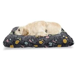 Lunarable Vegetable Pet Bed, Line Art Style Food Pattern With Pepper Tomato Radish Lettuce, Chew Resistant Pad For Dogs And Cats Cushion With Removable Cover, 24" X 39", Charcoal Grey And Multicolor