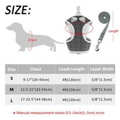 DOILNXH Nylon Cat Dog Harness And Leash Set Breathable Plaid Pet Mesh Harnesses Breathable Puppy Kitten Vest For Small Medium Dogs Blue M -Zoomie Shop 41uou8TR9KL