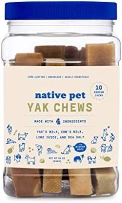 Native Pet Yak Chews For Dogs (Bulk Size - 15 Small Chews) - Pasture-Raised And Organic Himalayan Churpi Chew. Long Lasting, Low Odor, And Protein Rich Reward Treat. -Zoomie Shop 41uvZCqLsaL. AC