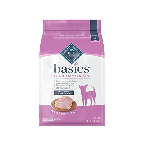 Blue Buffalo Basics Skin & Stomach Care, Natural Adult Small Breed Dry Dog Food, Turkey & Potato 4-lb 1 Blue Buffalo Basics Skin & Stomach Care, Natural Adult Small Breed Dry Dog Food, Turkey & Potato 4-lb
