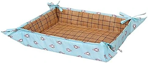 SONGBIRDTH Pet Penguin Print Cool Sleeping Mat Pad Straps Folding Edges Dog Kennel Cats Net,Breathable Cotton Blend,Removable Easy To Clean Ice Blue Penguin L 9 SONGBIRDTH Pet Penguin Print Cool Sleeping Mat Pad Straps Folding Edges Dog Kennel Cats Net,Breathable Cotton Blend,Removable Easy To Clean Ice Blue Penguin L - Image 9