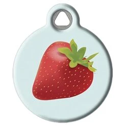 Dog Tag Art Food-Themed Custom Pet ID Tags For Dogs And Cats, Personalized Dog Tags With Customized Identification Informatio - Summer Strawberry - Large