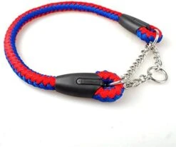 Kuntrona Braided Rope Dog Choke Collar Martingale Dog Training Collars 22-26" Adjustable Black Grey XL -Zoomie Shop 41wd BR7ZJL. AC 1