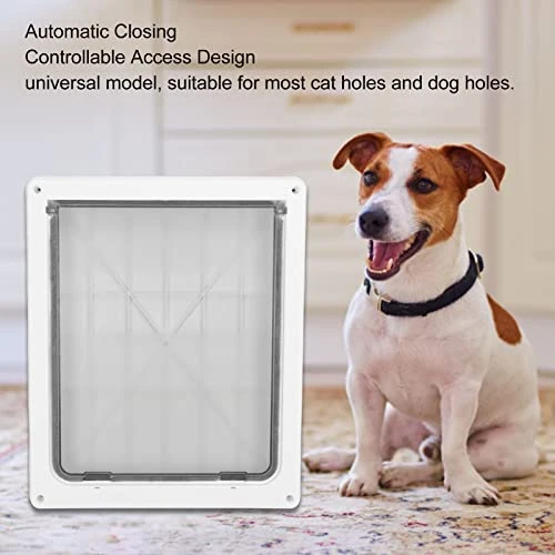 Pet Flap Door, Guard Food Glossy Universal Screw Fixing Automatic Closing Controllable Access Cat Door For Dog Holes For Cat Holes L 4 Pet Flap Door, Guard Food Glossy Universal Screw Fixing Automatic Closing Controllable Access Cat Door For Dog Holes For Cat Holes L - Image 4
