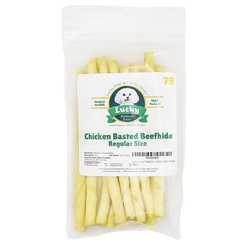 Lucky Premium Treats Chicken Basted Rawhide – All-Natural Rawhide And Beef Dog Treats For Small Dogs, Gluten Free Premium Small Dog Treats (15 Chews) 5 Lucky Premium Treats Chicken Basted Rawhide – All-Natural Rawhide And Beef Dog Treats For Small Dogs, Gluten Free Premium Small Dog Treats (15 Chews) - Image 5