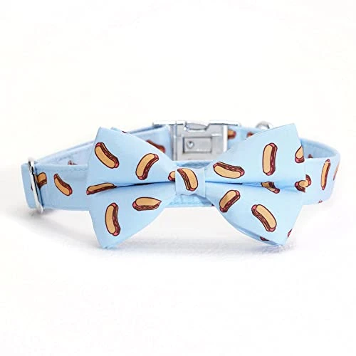 Dog Collar With Bow, Hotdog Dog Bowtie, Bowtie Dog Collar Adjustable Dog Collars For Small Medium Large Dogs And Cats 3 Dog Collar With Bow, Hotdog Dog Bowtie, Bowtie Dog Collar Adjustable Dog Collars For Small Medium Large Dogs And Cats - Image 3
