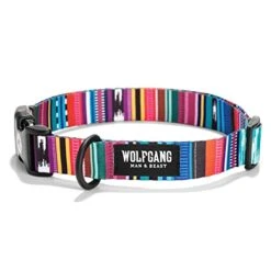 Wolfgang Premium Adjustable Dog Training Collar, Made In USA, Quetzal Print, Large (1 Inch X 18-26 Inch)