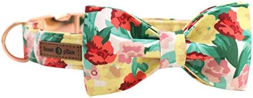 Lionet Paws Dog Collar With Bowtie - Cute Cotton Bowtie Dog Collar With Metal Buckle For Small Dog Girl Boy Gift, S, Neck 10-16in 8 Lionet Paws Dog Collar With Bowtie - Cute Cotton Bowtie Dog Collar With Metal Buckle For Small Dog Girl Boy Gift, S, Neck 10-16in - Image 8