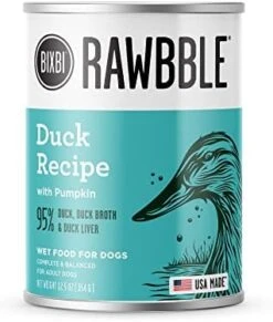 BIXBI Rawbble Grain-Free Canned Wet Dog Food, Duck Recipe, 12.5 Oz. Cans (Pack Of 12) -Zoomie Shop 41z7IUccAGL. AC