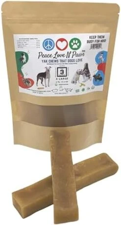 Peace Love N Paws Himalayan Yak Cheese Dog Chews - For Small Dogs - All Natural |High Protein | Long Lasting | Vegetarian Dog Bones (Small 10 Sticks (<20 Lbs Dogs)) -Zoomie Shop 41zRfgif66S. AC