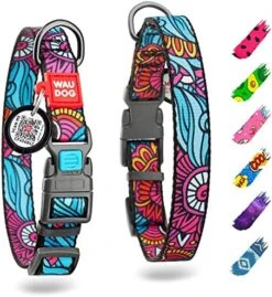 WAUDOG Nylon Dog Collar - Adjustable Dog Collar For Large Dogs, Small & Medium Dogs - Breakaway Puppy Collars For Large Breed Dogs - Boy & Girl Dog Collars With Durable Plastic Buckle And QR Dog Tag -Zoomie Shop 51 V03bPIL. AC