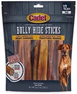 Cadet Bully Hide Sticks For Dogs - All-Natural Bully Stick & Beef Hide Dog Chews - Long Lasting Bully Sticks Alternative Made With 2 Ingredients - Dog Chews For Aggressive Chewers, Small (9 Pack) -Zoomie Shop 51 wbEsdJTL. AC