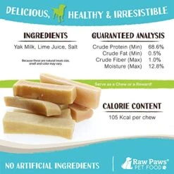 Raw Paws Himalayan Yak Chews For Small Dogs & Puppies - Small Chews (12-Count) - Yak Milk Bones For Dogs - Dog Cheese Chews Himalayan - Yak Bones For Dogs - Himalayan Cheese For Small Dogs -Zoomie Shop 5103WfTHBVL