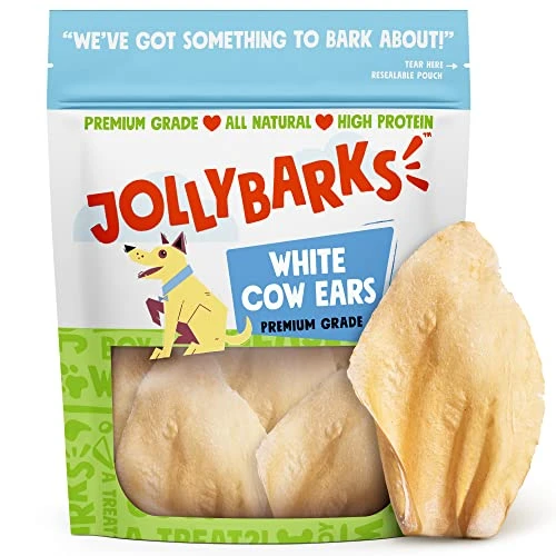 JollyBarks White Cow Ears For Dogs, Rawhide Free Dog Chews Long Lasting Dog Treats For Medium Dogs, Healthy Dog Treats For Large Dog | Cow Ear Dog Chew Treats All Natural Dog Treats Small Dogs (12 Pk) 1 JollyBarks White Cow Ears For Dogs, Rawhide Free Dog Chews Long Lasting Dog Treats For Medium Dogs, Healthy Dog Treats For Large Dog | Cow Ear Dog Chew Treats All Natural Dog Treats Small Dogs (12 Pk)