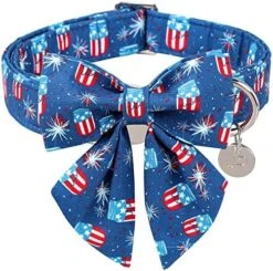 UP URARA PUP Summer Dog Collar With Bow Tie, Cotton Cute Bowtie Dog Collar, Summer Bowtie Collar For Small Boy Girl Dog, Comfortable Blue Dog Collar With Metal Buckle, S, Neck 10-16in 25 UP URARA PUP Summer Dog Collar With Bow Tie, Cotton Cute Bowtie Dog Collar, Summer Bowtie Collar For Small Boy Girl Dog, Comfortable Blue Dog Collar With Metal Buckle, S, Neck 10-16in -Zoomie Shop 510HOOPI8YL. AC