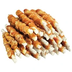 MON2SUN Dog Treats, 5 Inch Rawhide Twist Chicken Hide Sticks, Suitable For Puppy And Small Dogs, 5 Inch (Chicken, Pack Of 40)