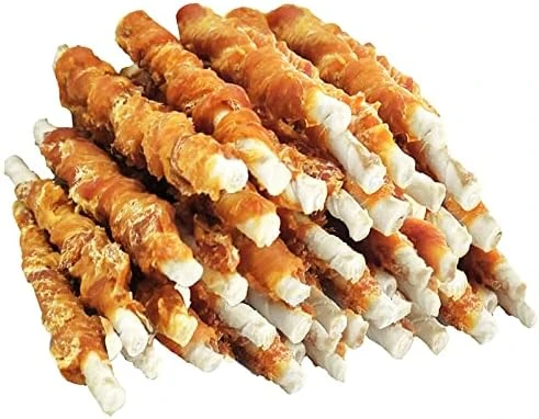 MON2SUN Dog Treats, 5 Inch Rawhide Twist Chicken Hide Sticks, Suitable For Puppy And Small Dogs, 5 Inch (Chicken, Pack Of 40) 6 MON2SUN Dog Treats, 5 Inch Rawhide Twist Chicken Hide Sticks, Suitable For Puppy And Small Dogs, 5 Inch (Chicken, Pack Of 40) - Image 6