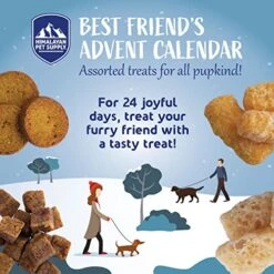 Himalayan Dog Chew 24 Joyful Days Dog Advent Calendar, 24 Tasty Dogs Treats For All Breeds, Himalayan Cheese Treats, Cookie Treats, Freeze Dried Whole Meat Treats -Zoomie Shop 510dQsBgipL