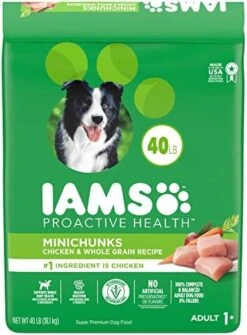 IAMS Adult Minichunks Small Kibble High Protein Dry Dog Food With Real Chicken, 30 Lb. Bag -Zoomie Shop 510hG5mGERL. AC